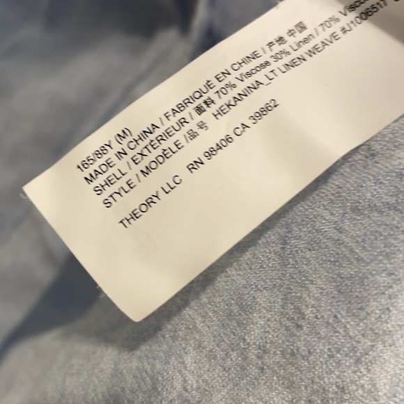 Theory blue button down short sleeve shirt medium - Picture 6 of 10